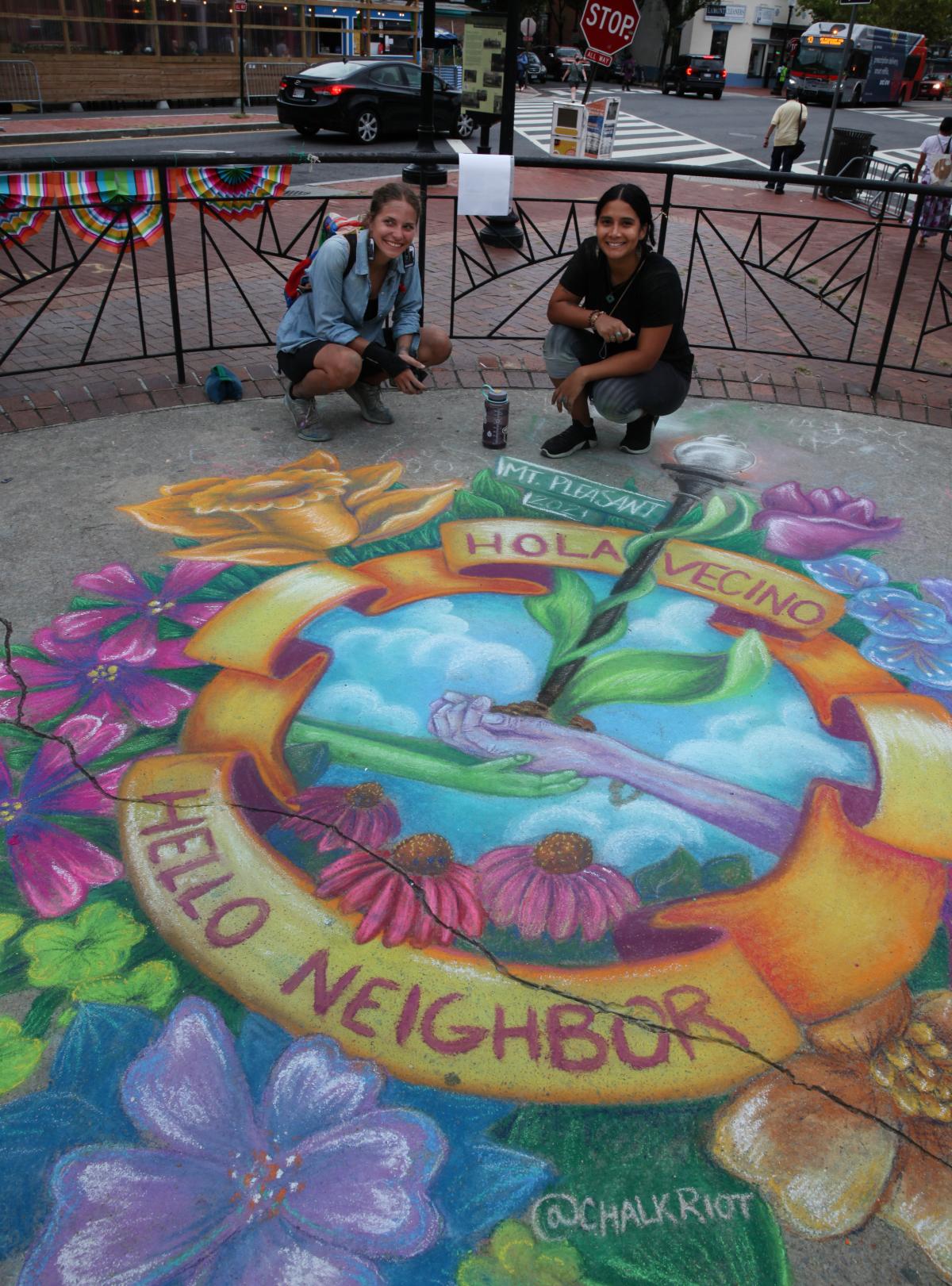 photo of a chalk mural