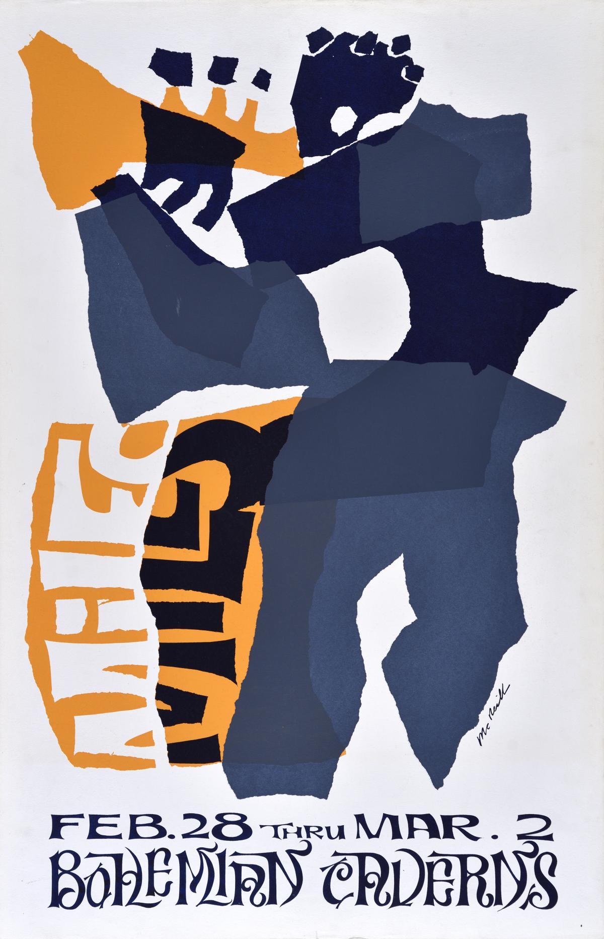 Lou Stovall print, advertising a Miles Davis concert