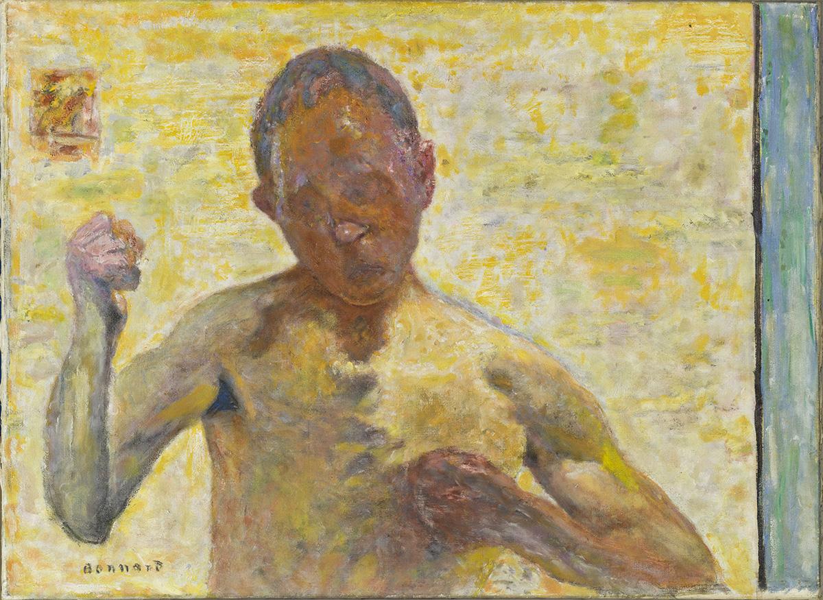 Pierre Bonnard self-portrait with arms in boxer position