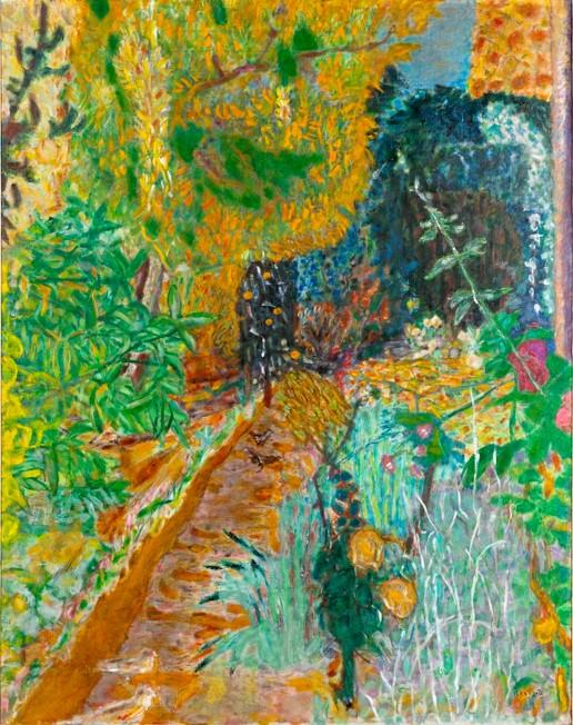 Pierre Bonnard painting of very colorful lush garden