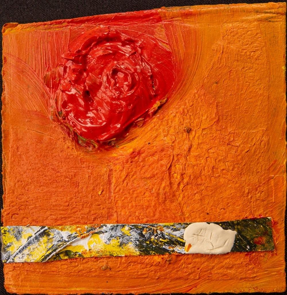 Painting with thick red dab of paint