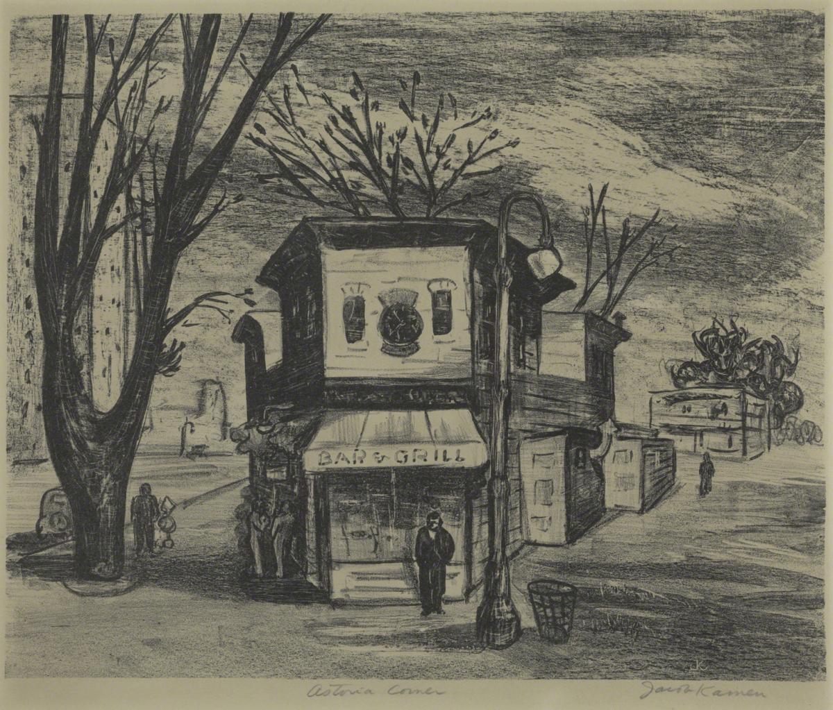 Jacob Kainen, Astoria Corner, 1939
