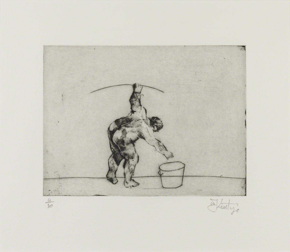 William Kentridge, Untitled (Artist Bending), 1998