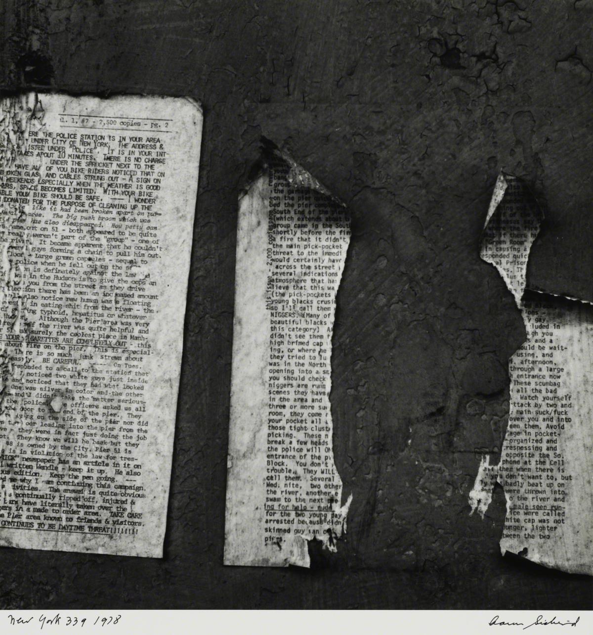 Aaron Siskind, New York 339, 1978, printed later.