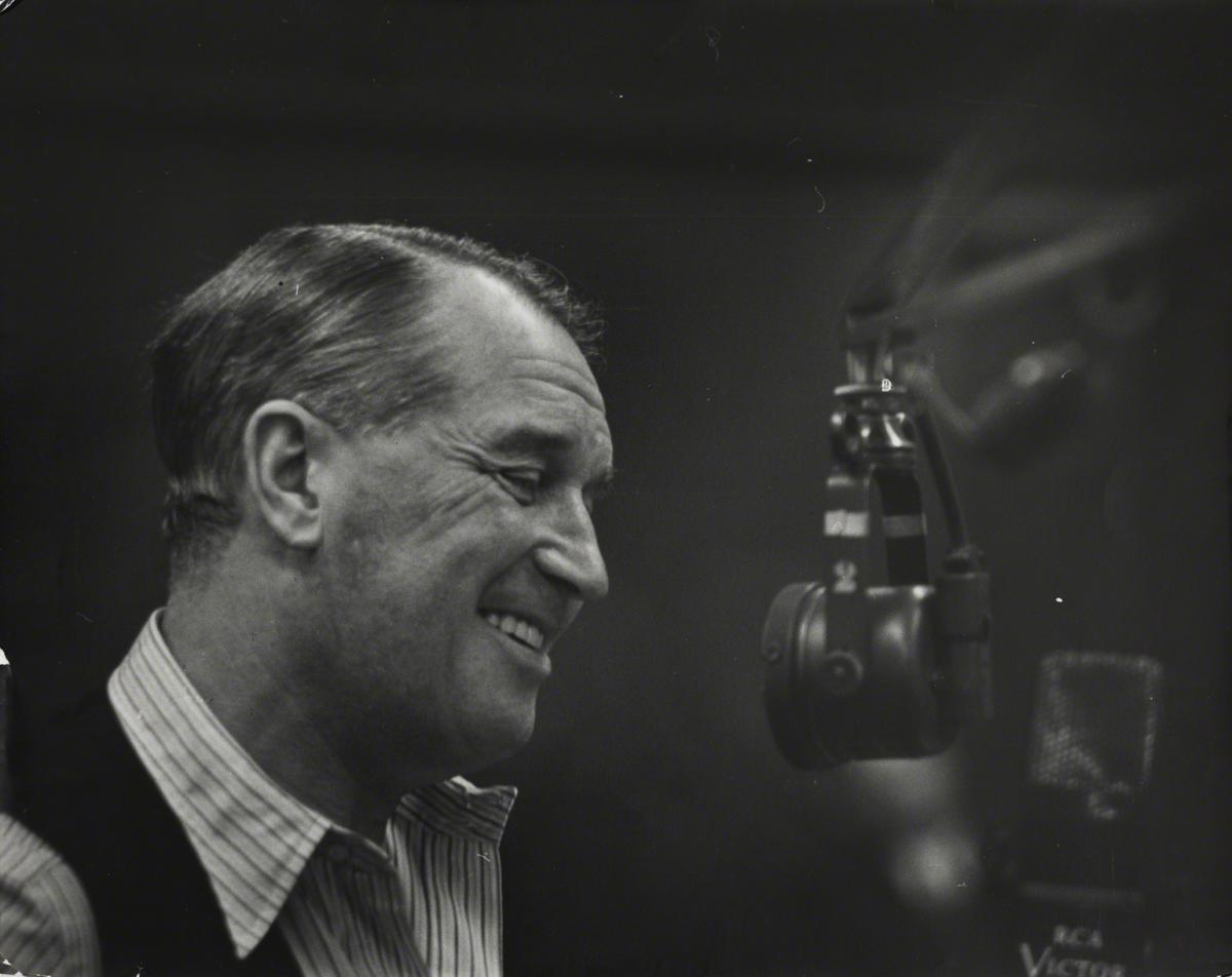 Eugene W. Smith, Maurice Chevalier in a CBS Recording Session, 1947.