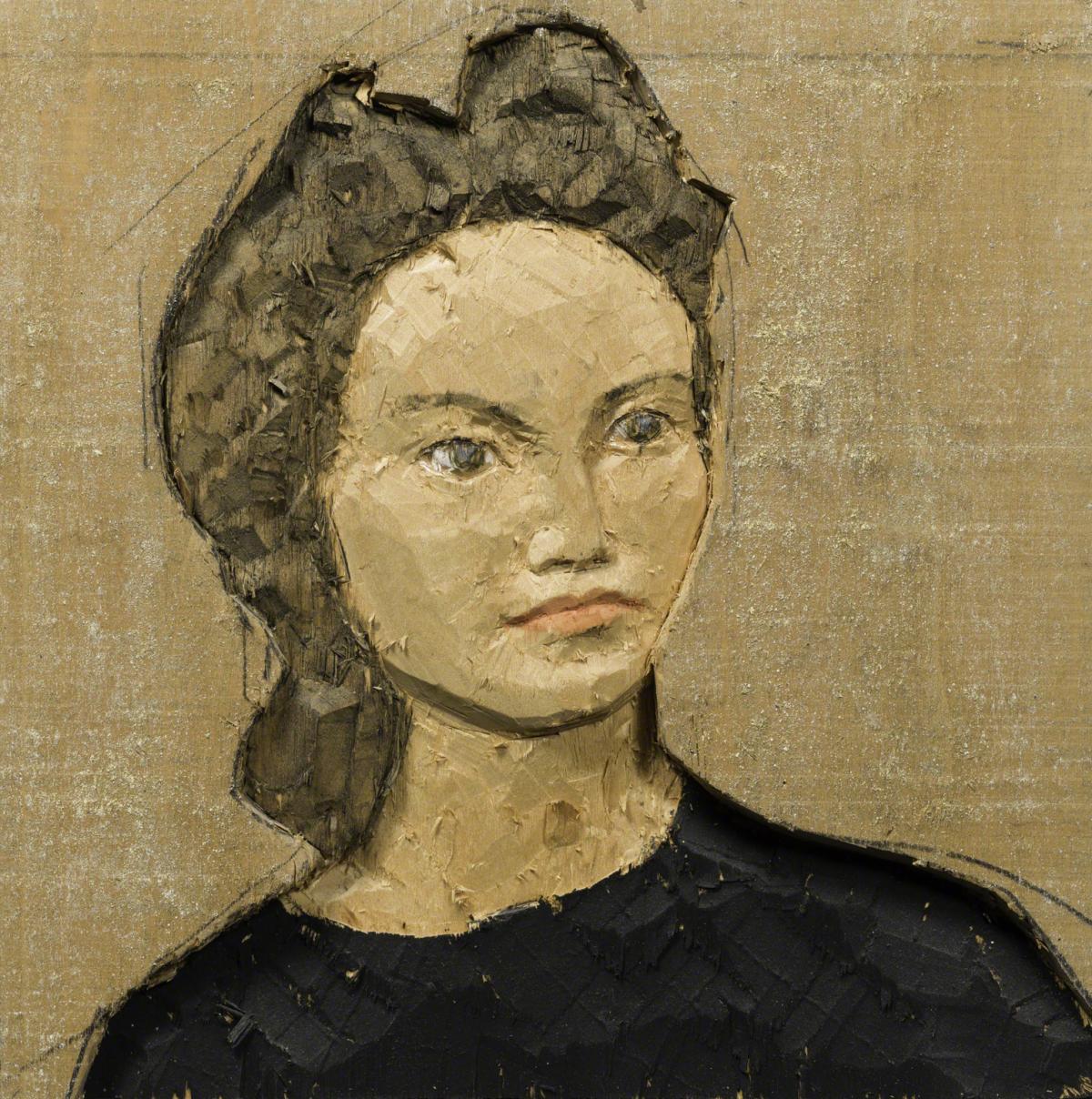 Stephan Balkenhol, Kleines Kopfrelief: Frau (Small Head Relief: Woman), 1994.