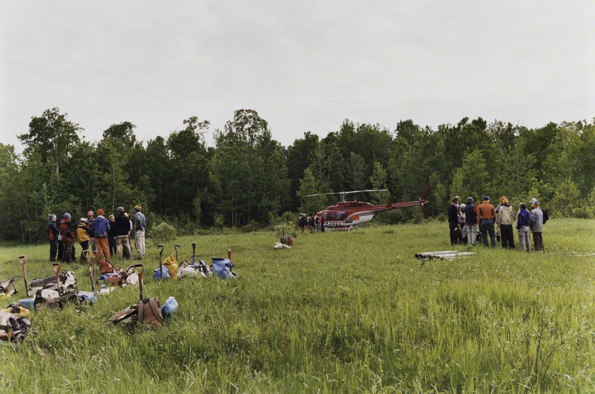 Sarah Anne Johnson, The Helicopter (Tree Planting project), 2004.