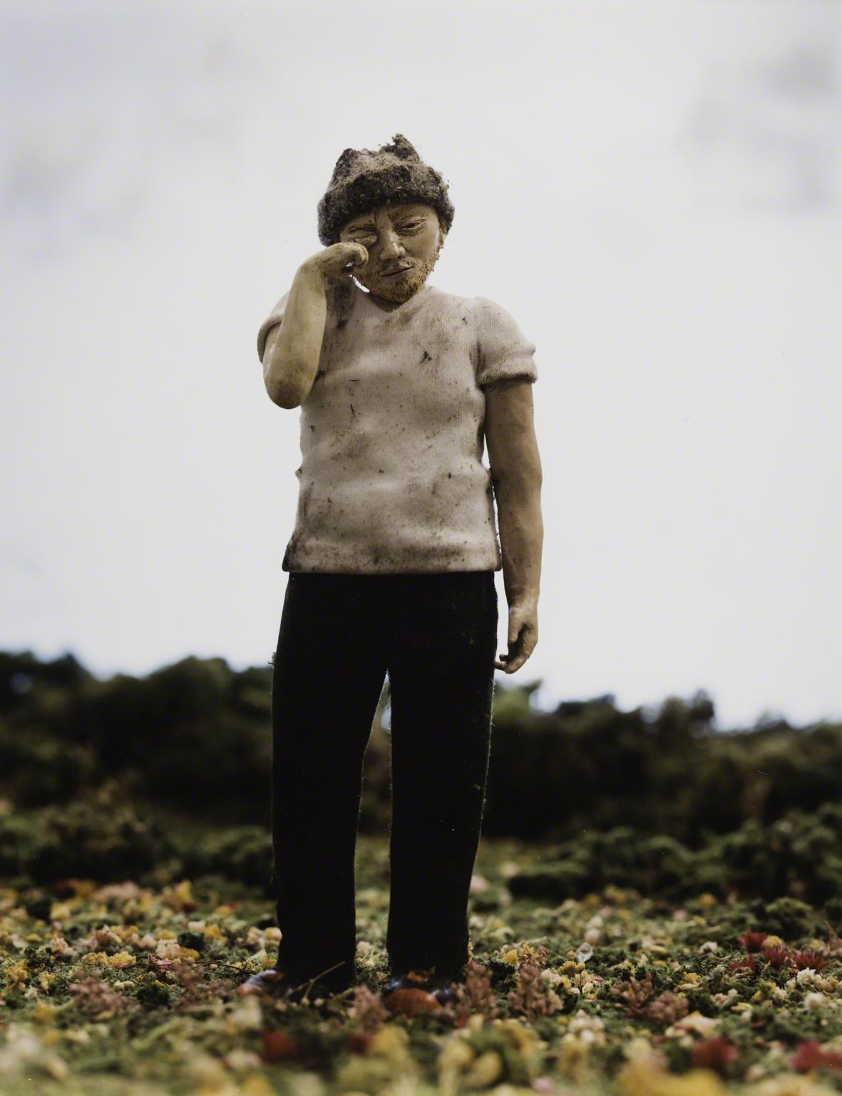 Sarah Anne Johnson, Untitled (Boy with Bug in Eye) (Tree Planting project), 2003.