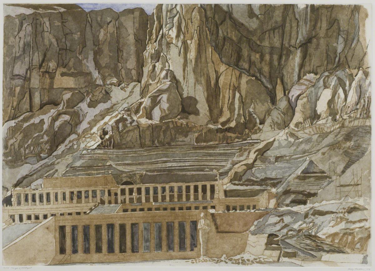 Philip Pearlstein, Temple of Hatshepsut ( from the Ruins and Landscapes series), 1979.
