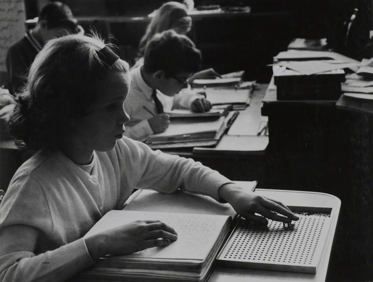 Esther Bubley, Reading Braille: Blind and Sighted Children at P.S. 133, 1964.