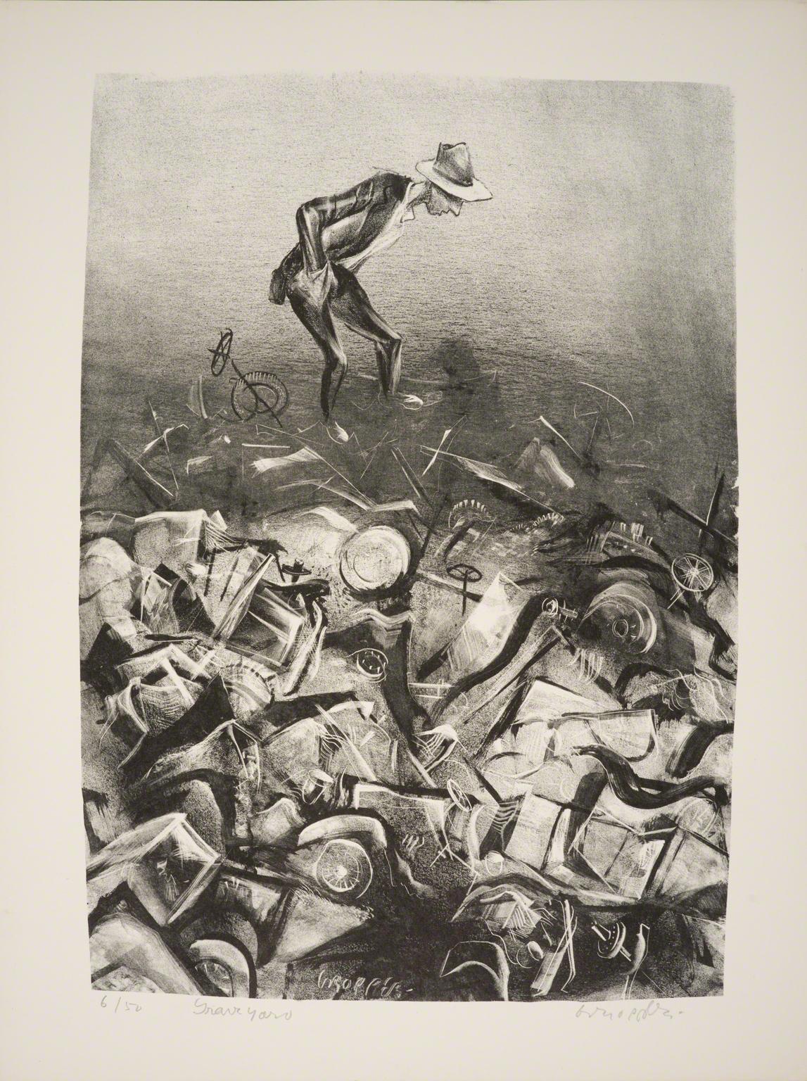 William Gropper, Grave Yard from Capriccios, 1953-57.