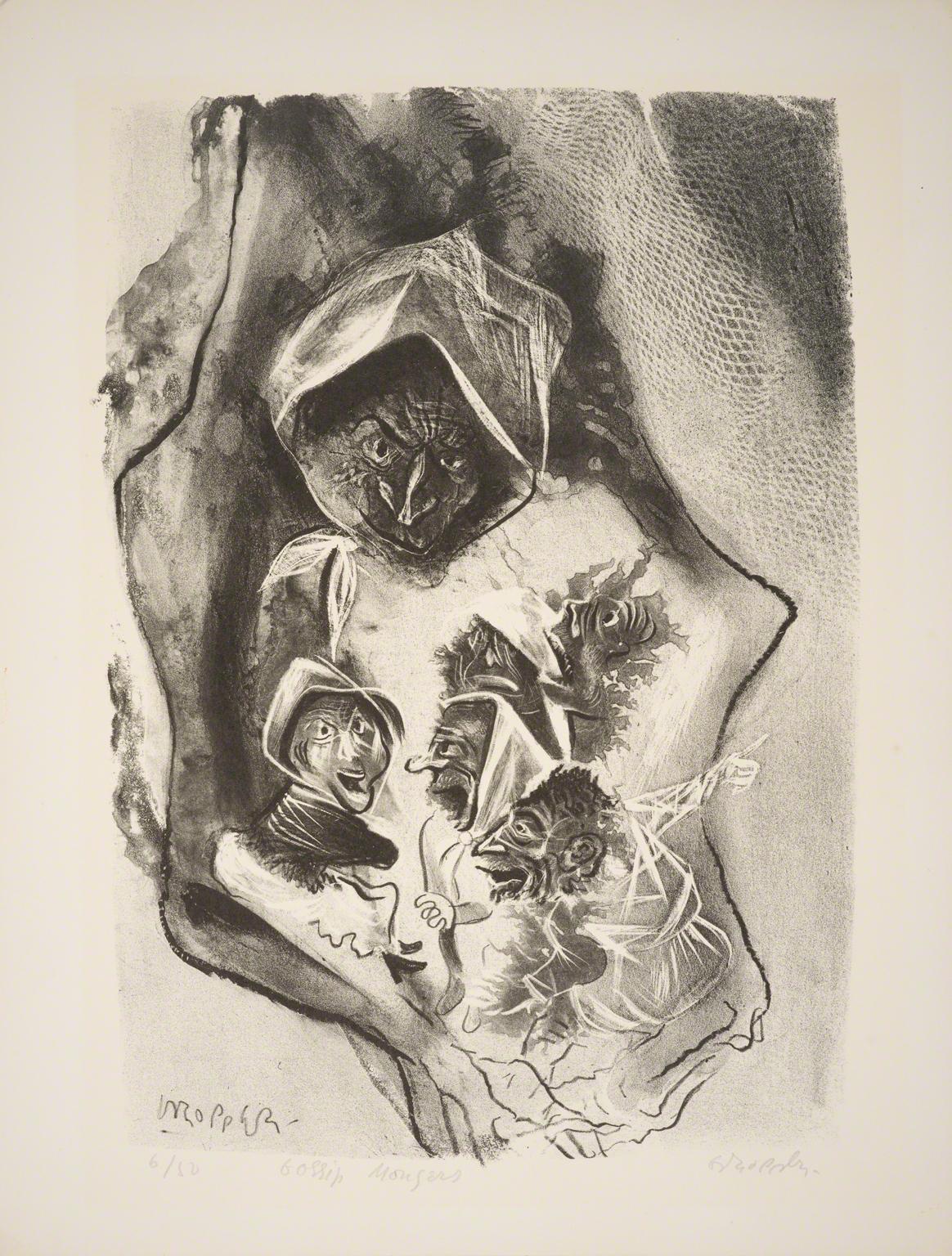 William Gropper, Gossip Mongers from Capriccios, 1953-57.