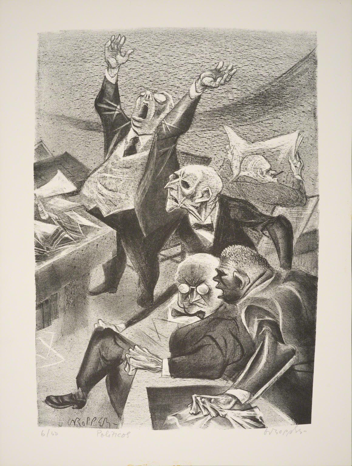 William Gropper, Politicos from Capriccios, 1953-57.