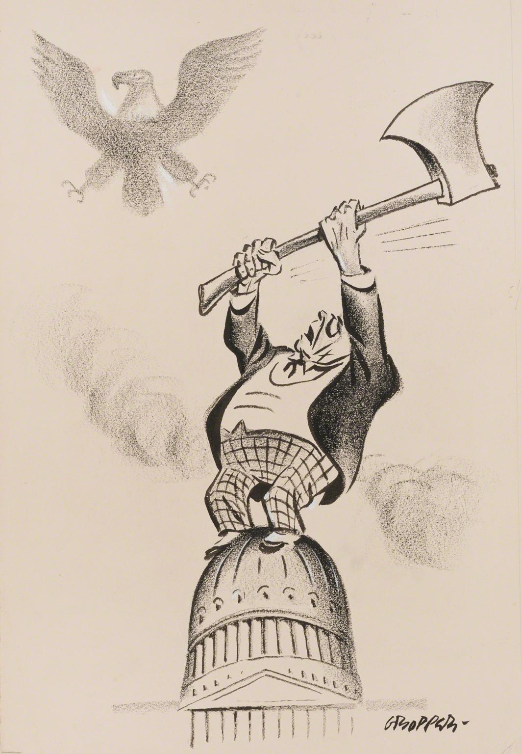 William Gropper, "Our present foes are domestic foes, not foreign foes." From The Illustrious Dunderheads, 1942.