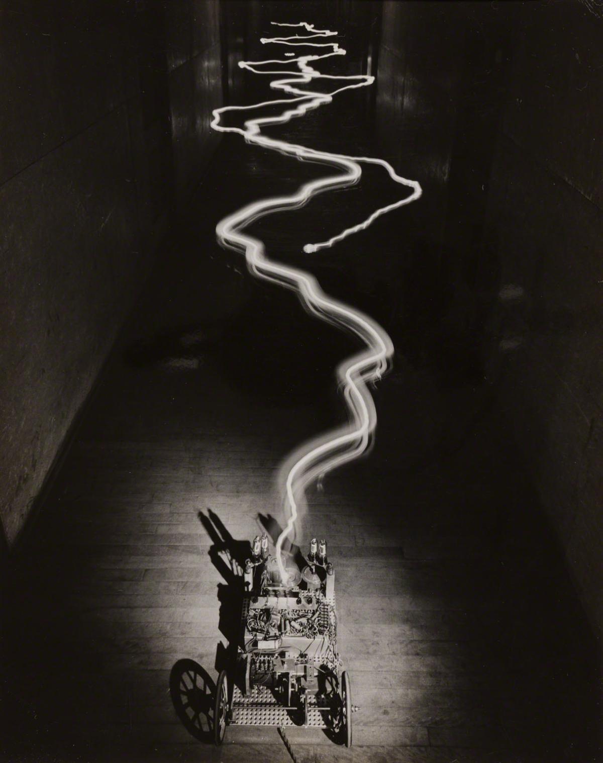 Alfred Eisenstaedt, Electricity Emitted from Machine MIT, Boston, MA, 1949.