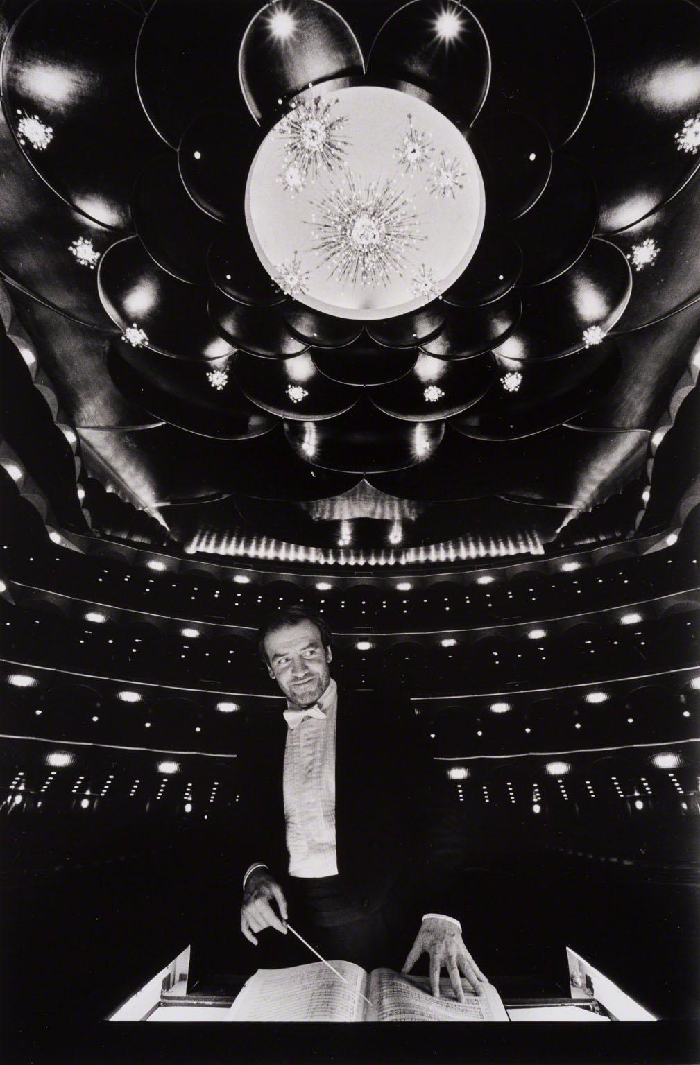 Arnold Newman, Portrait of Russian Conductor Valery Gergiev at the Metropolitan Opera House December 23, 1997, in New York City, 1997.