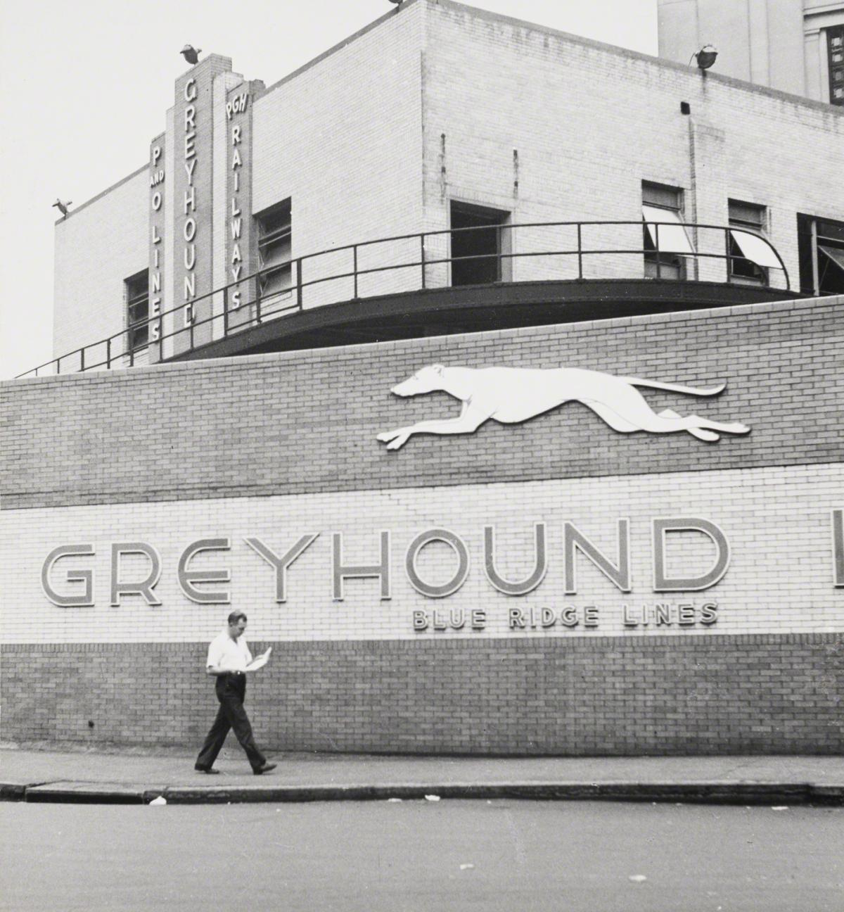 Esther Bubley, The Exterior of the Greyhound Bus Terminal, Pittsburgh, PA, 1943.