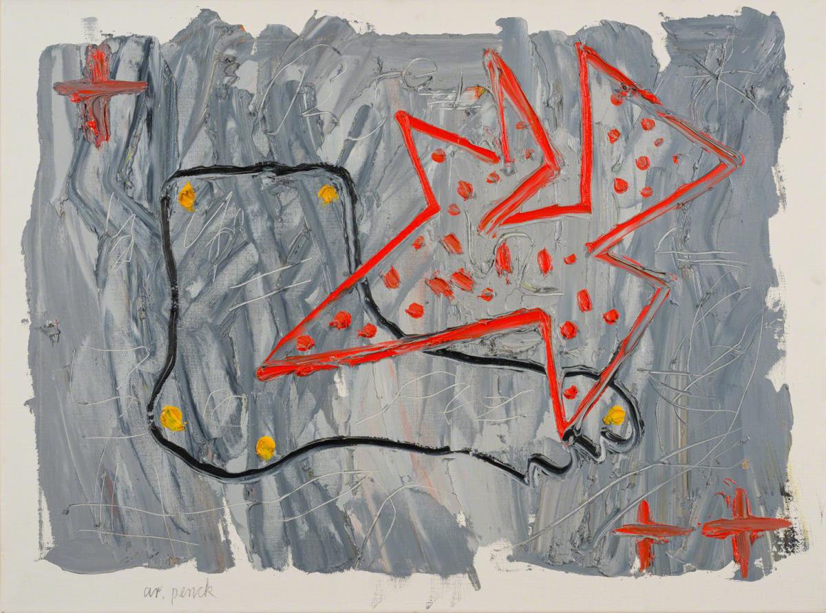 A.R. Penck, Angebot 4 (Stellungsloser Artist)(Offer 4 [Unemployed Artist]), 1980.
