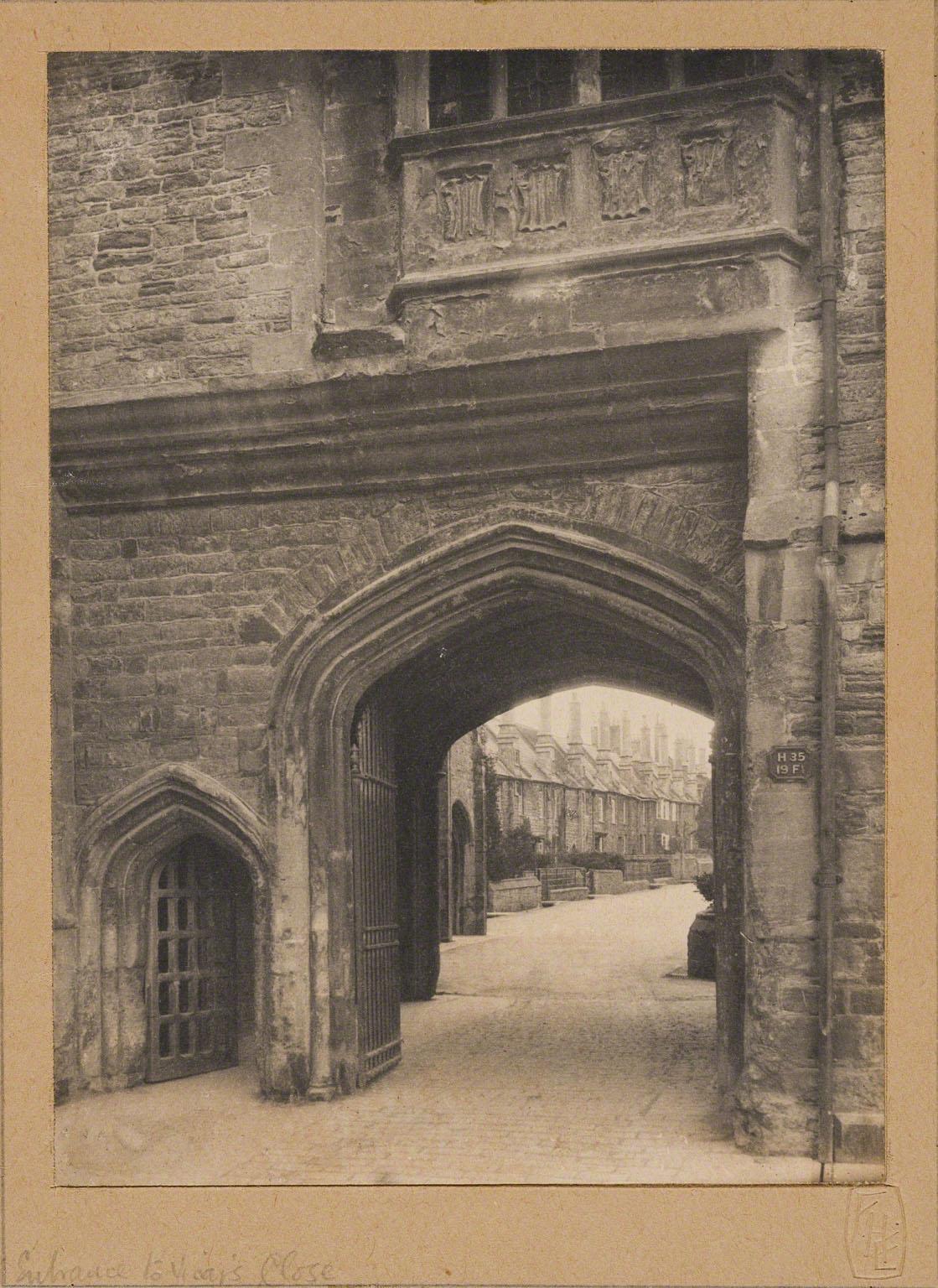 Frederick H. Evans, Entrance to Vicar's Close, Wells Cathedral, not dated.