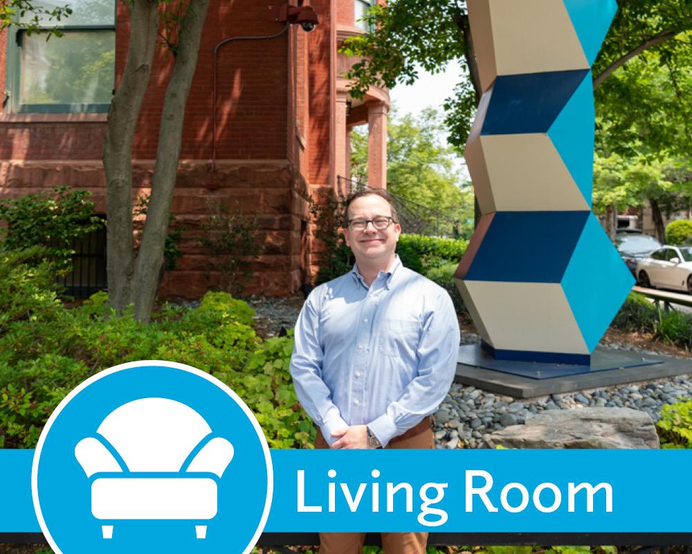 Living Room promo with Nick Hartigan standing in front of the Phillips