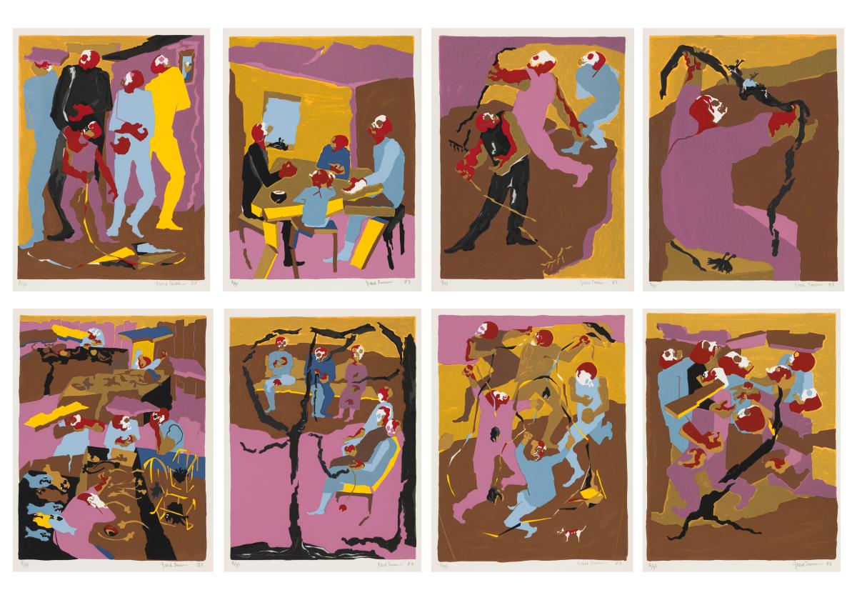 Jacob Lawrence, New Dawn: Hiroshima portfolio, 1983.