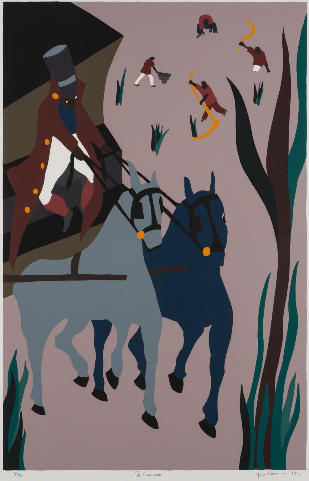 Jacob Lawrence, The Coachman from The Life of Toussaint L'Ouverture, 1990.