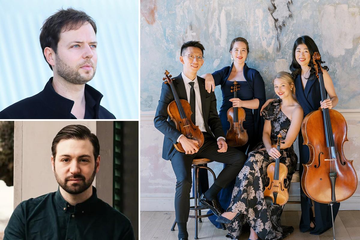 Francisco Coll, Jacob Kellerman, Terra String Quartet photo collage