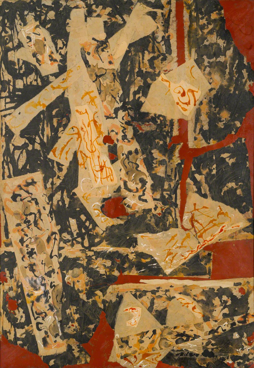 Jackson Pollock, Collage and Oil, c. 1951.