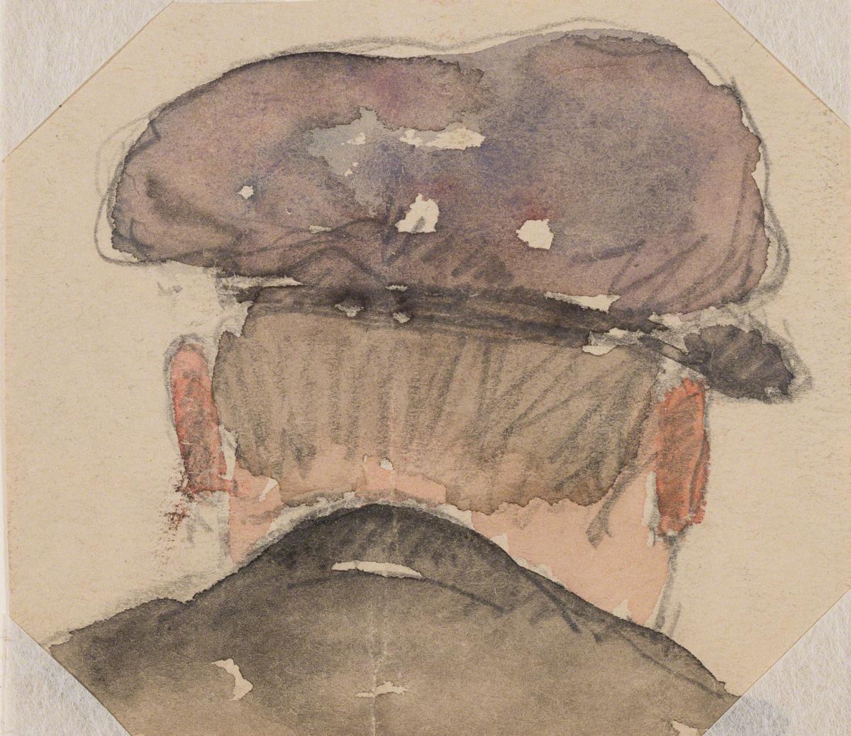 Gifford Beal, Man in purple hat seen from behind, c. 1910-c. 1920.