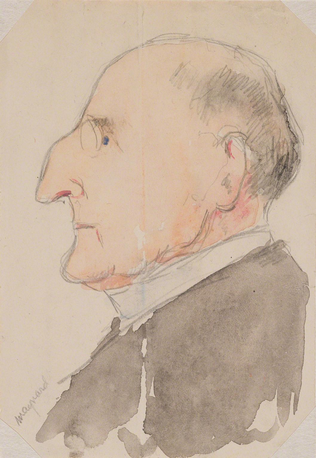 Gifford Beal, Profile of man with spectacles, c. 1910-c. 1920.