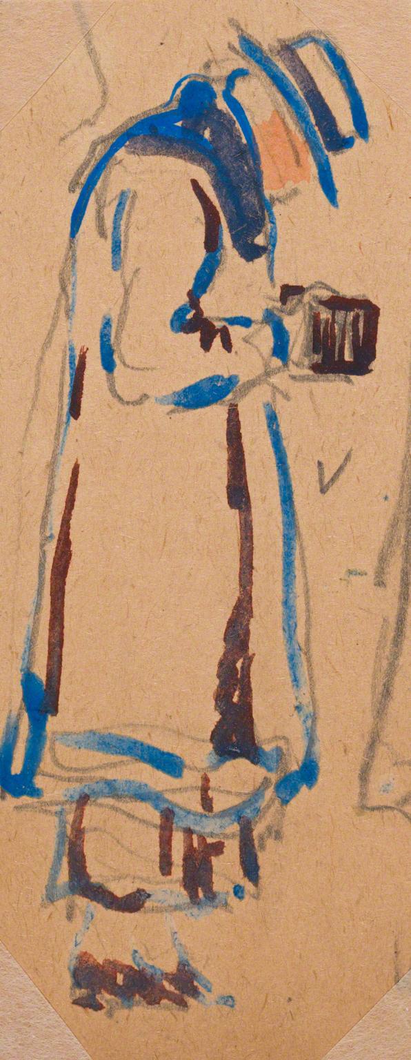 Gifford Beal, Photographer looking down at his camera seen from side, c. 1910-c. 1920.