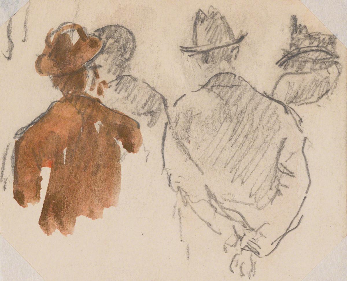 Gifford Beal, Heads and backs of four figures seen from behind, c. 1910-c. 1920.