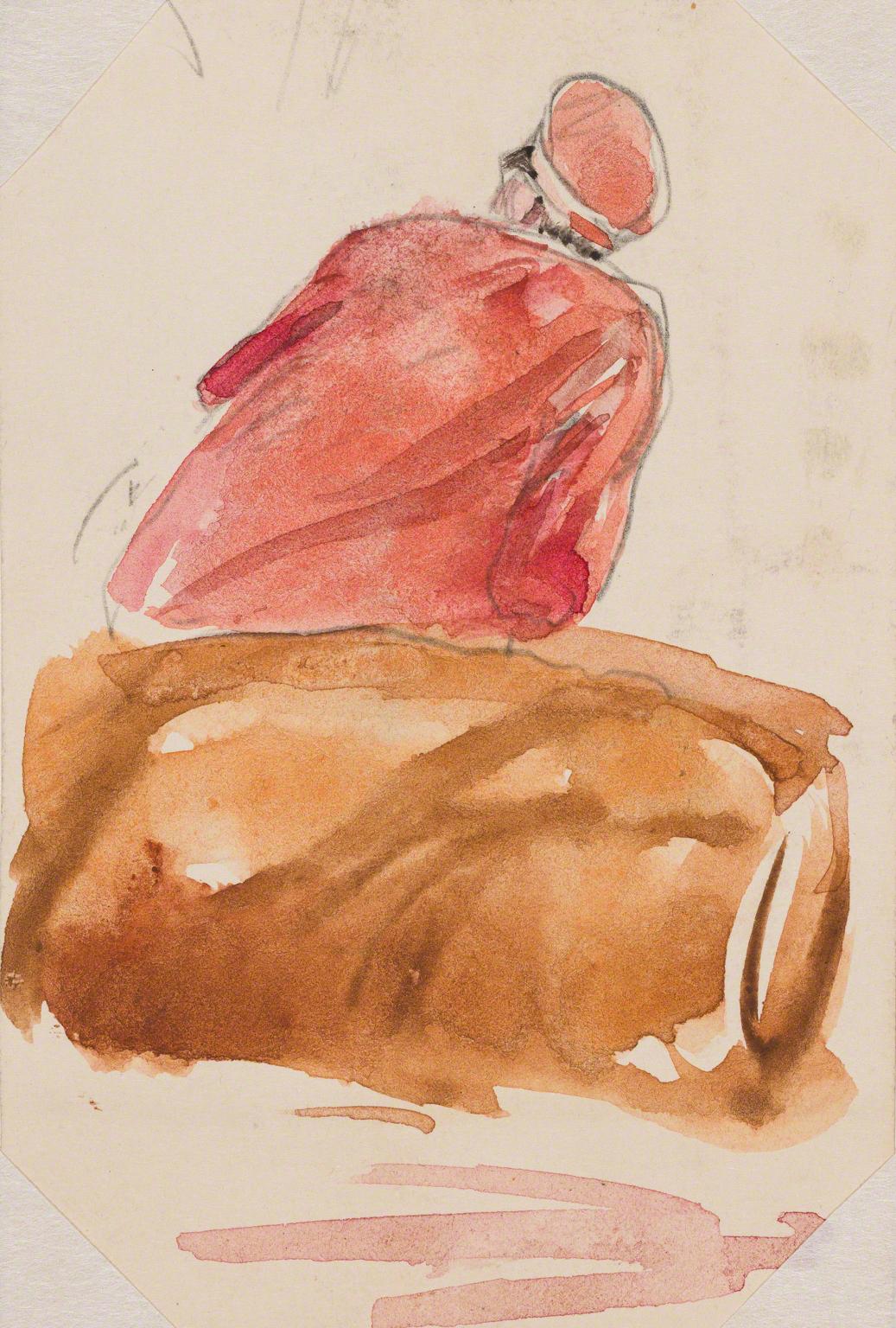 Gifford Beal, Seated bellhop seen from behind, c. 1910-c. 1920.