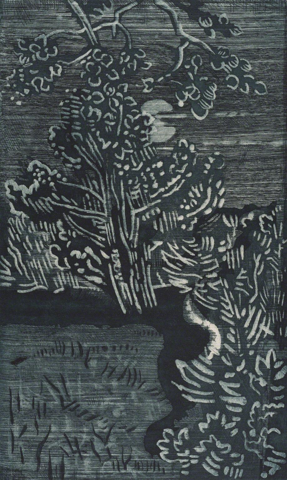 Karl Schrag, Tree Touched by Moonlight, 1970.