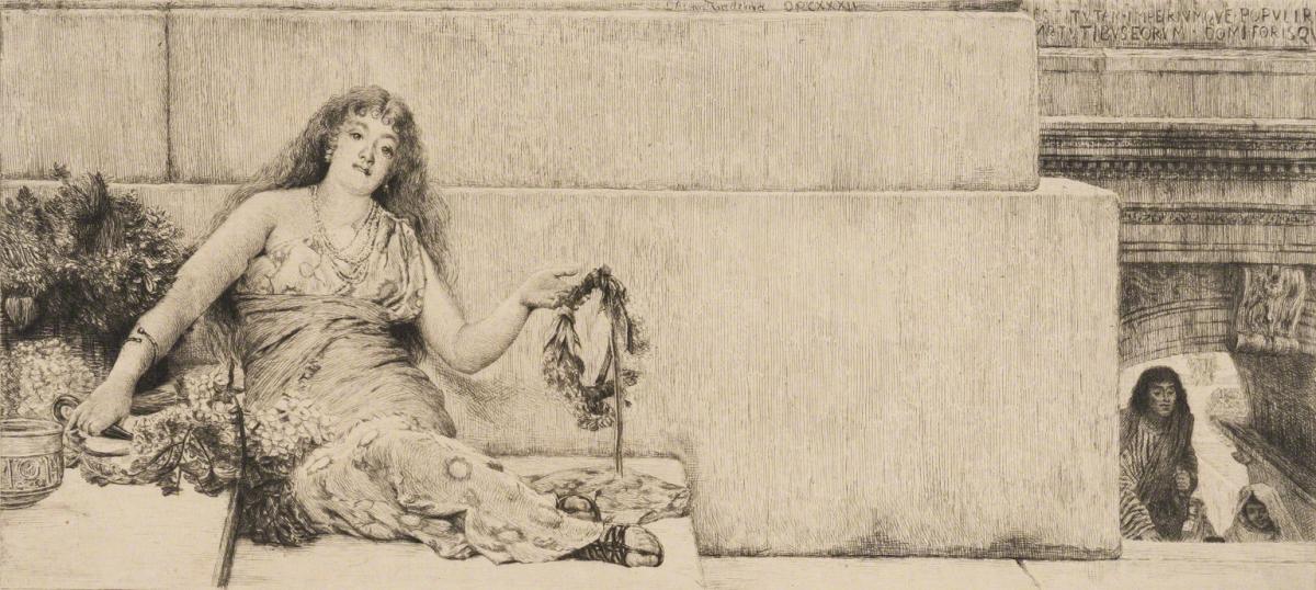 Paul-Adolphe Rajon, A Garland Maker (after The Garland Seller), 1876.