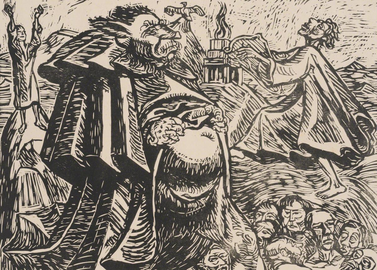 Ernst Barlach, “God Belly” (from The Transformation of God portfolio 5/7), 1920-21.