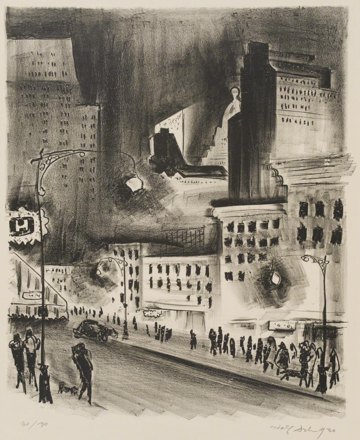 Adolf Dehn, On Eighth Avenue, 1930.