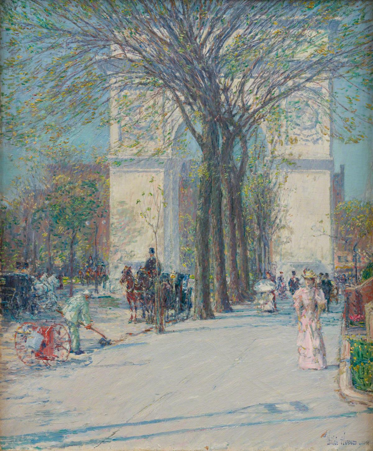 Childe Hassam, Washington Arch, Spring, c. 1893.
