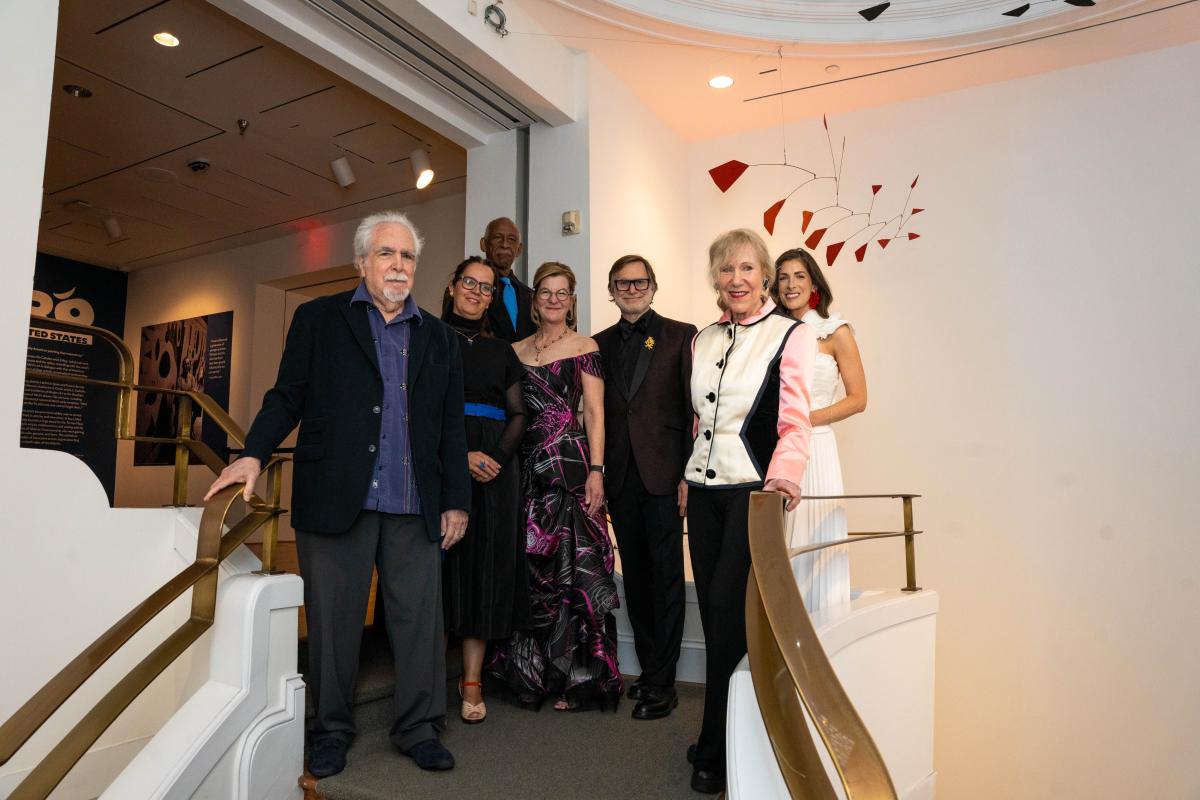 (L to R) peter campus, Glòria Rius Olcos, James Phillips, Pam Kaplan, Jonathan P. Binstock, Carol Brown Goldberg, Sarah Mills. Photo: Mariah Miranda Photography.