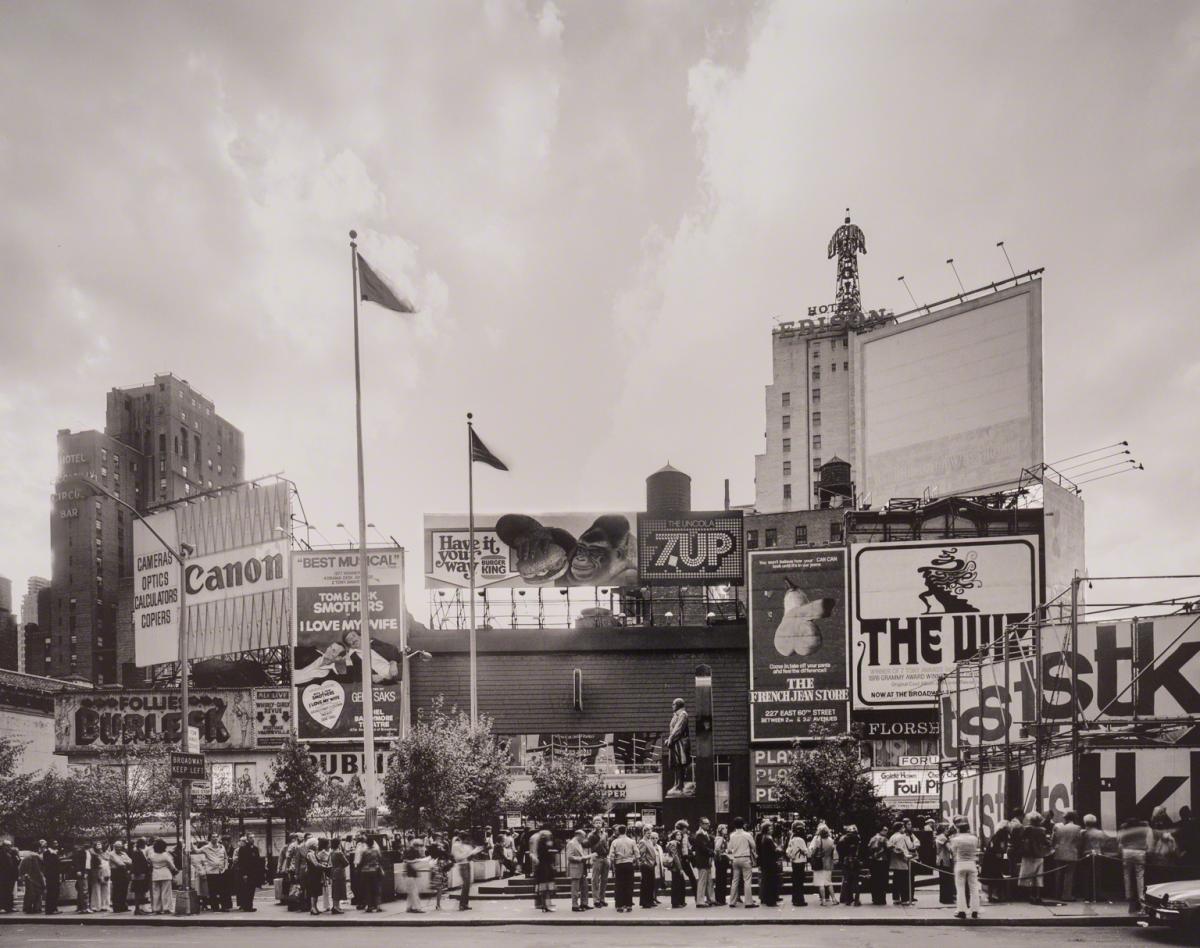 Philip Trager, Times Square at Duffy Square, from Seventh Avenue between Forty-Sixth and Forty-Seventh Streets.