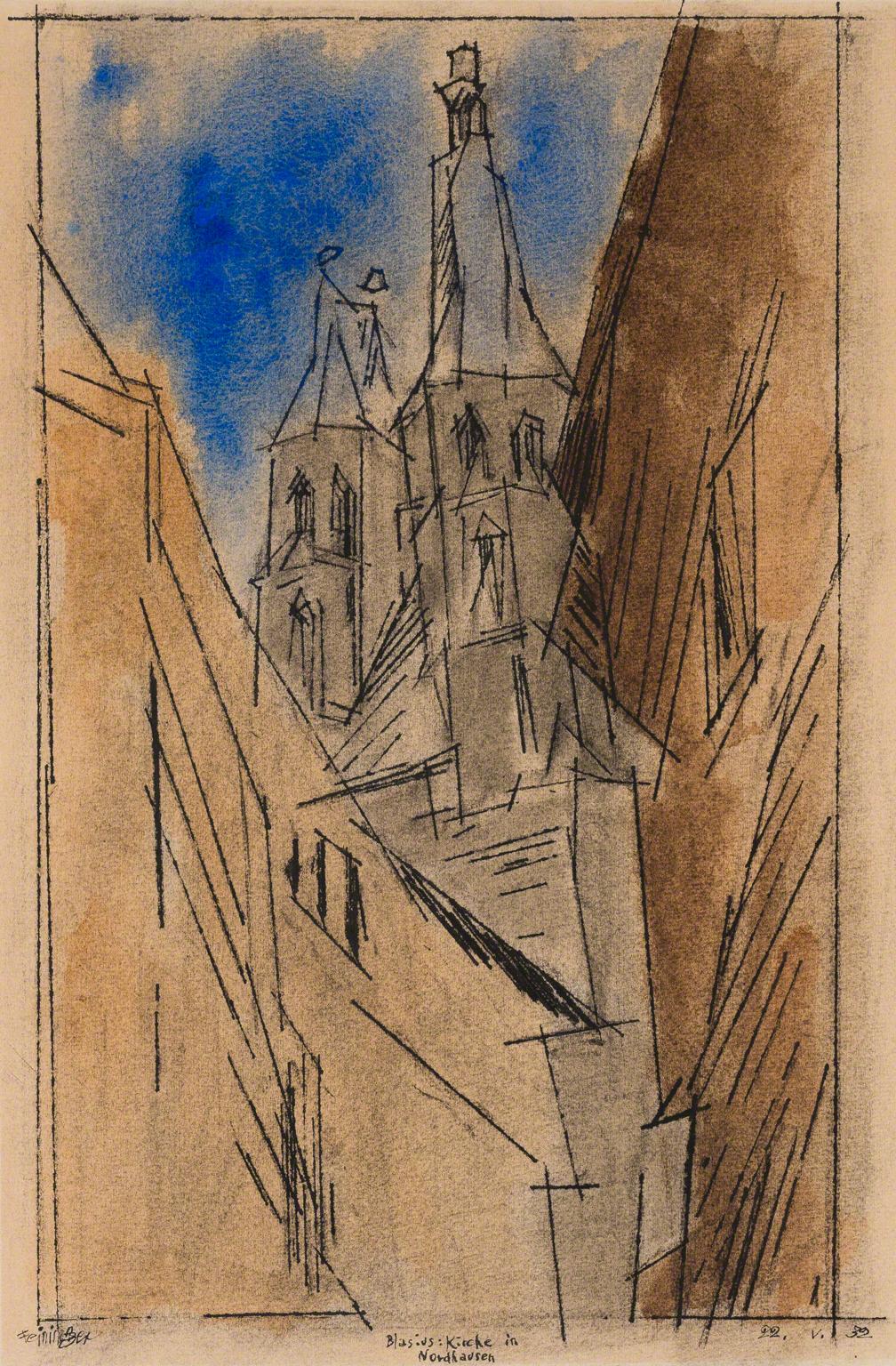 Lyonel Feininger, Blasiuskirche Nordhausen, 1932.