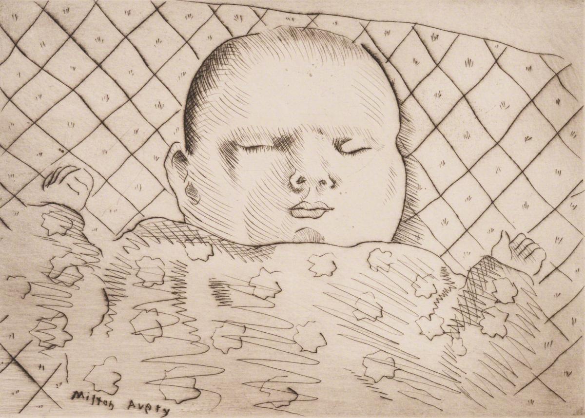 Milton Avery, Sleeping Baby (A Study of March Avery), 1933.