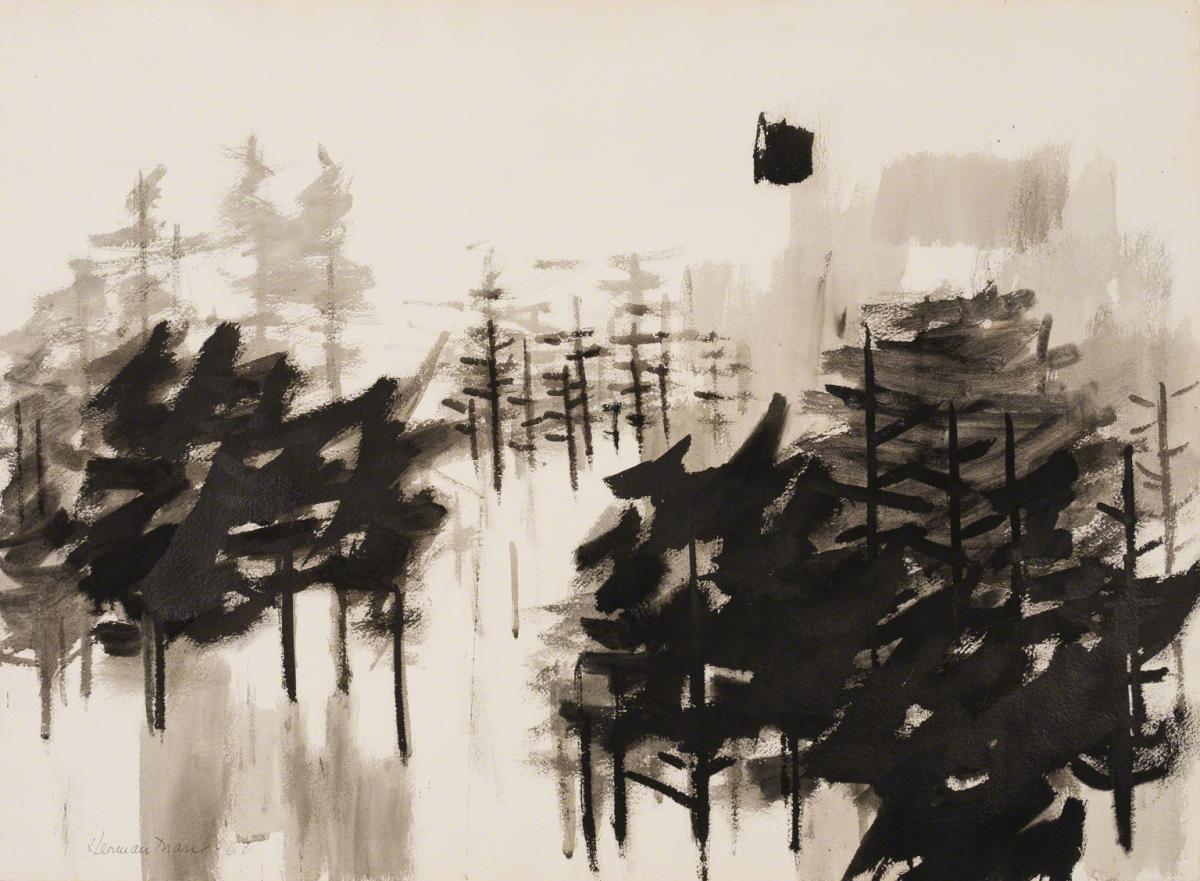 Herman Maril, Black Trees (Pines), 1966.