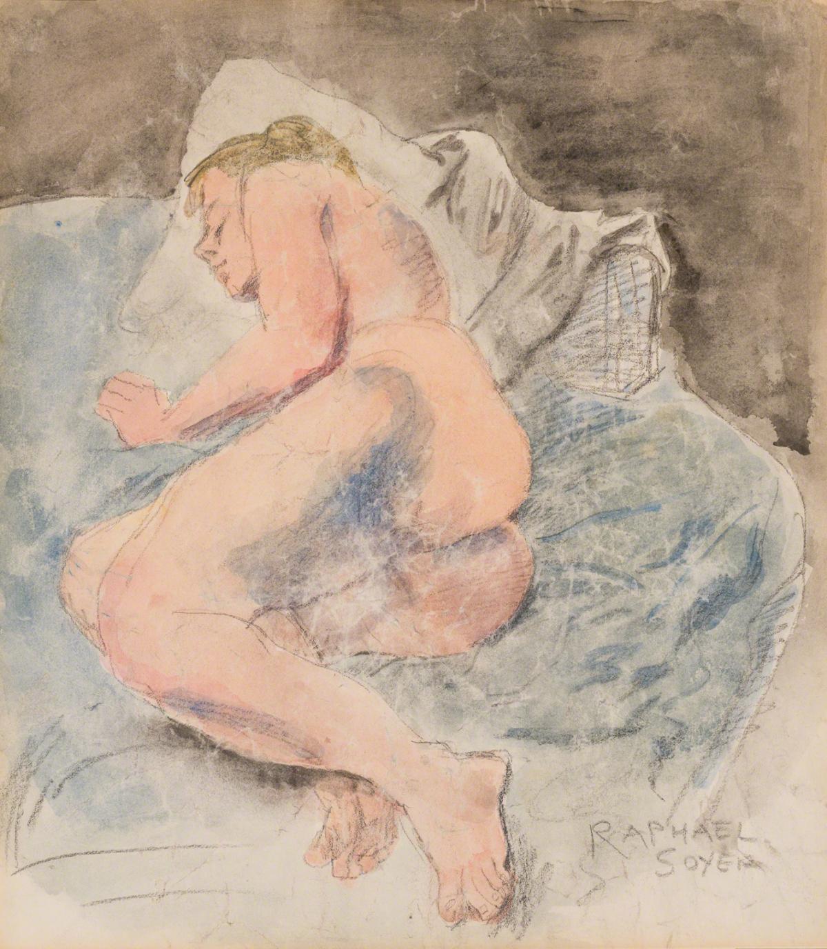 Raphael Soyer, Reclining Nude, Undated.