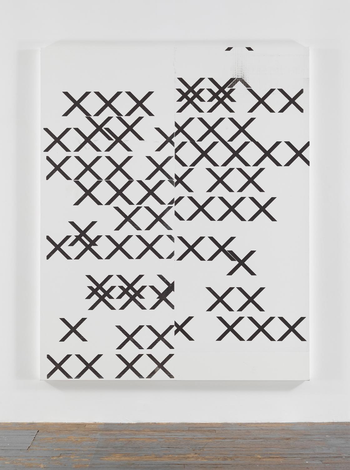 2013-11-21-conversations-wade-guyton.jpg Painting with a series of x's by Wade Guyton