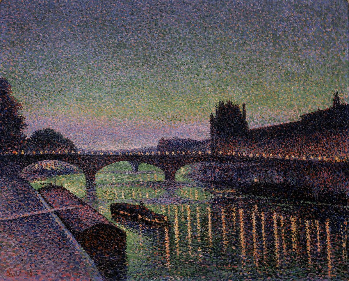 Maximilien Luce, The Louvre and the Pont du Carrousel at Night, 1890
