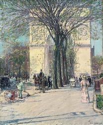 Childe Hassam, Washington Arch, Spring, 1921