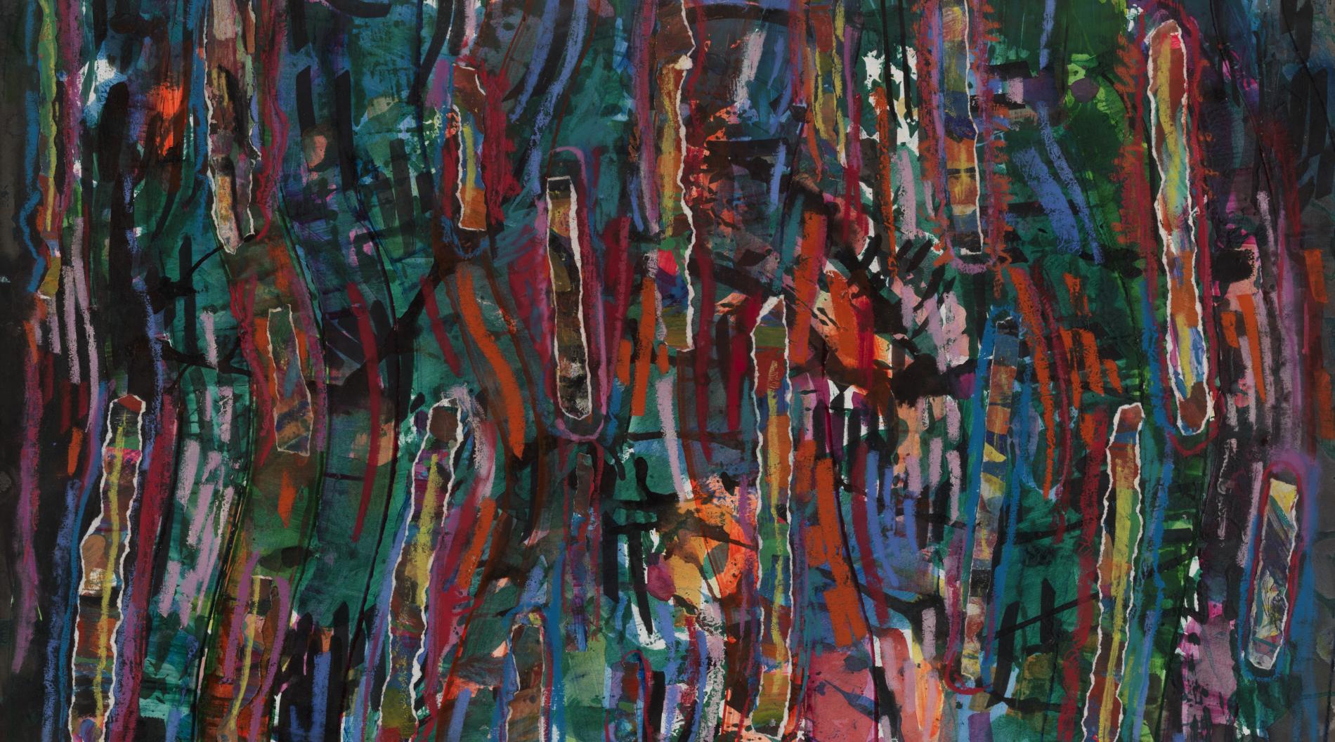 Colorful abstract painting by David Driskell