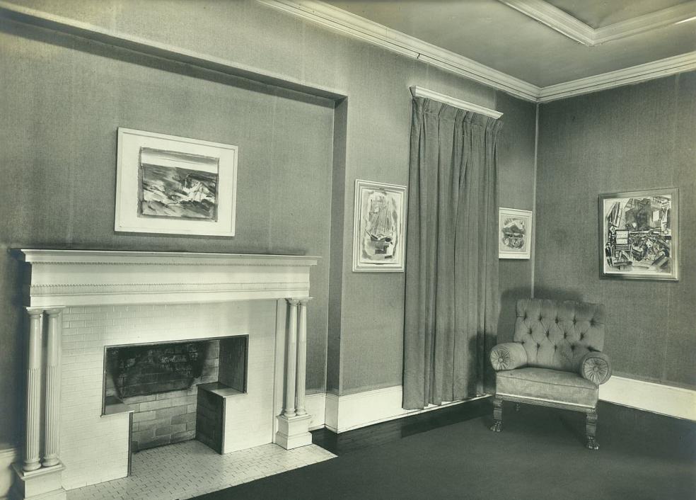 House gallery, second floor, with works by John Marin, c. 1955