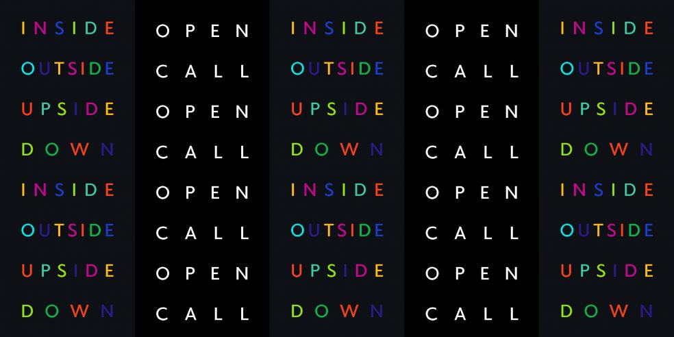 Juried invitational promo with colorful lettering
